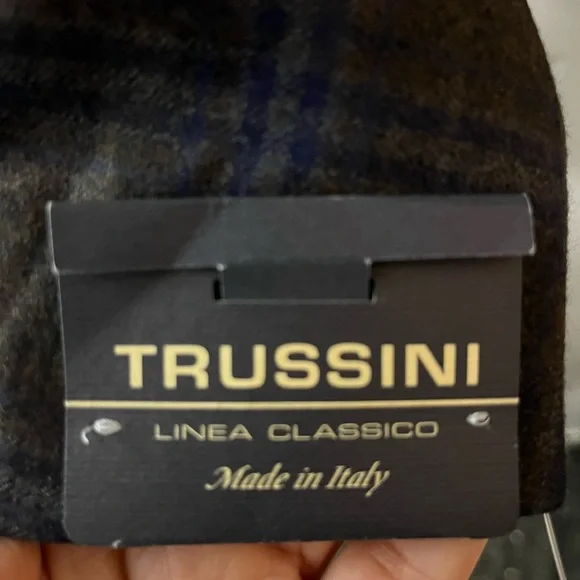 Trussini Italy Wool Gray Plaid Dual Vent Stitched Lapel Blazer Sport Jacket - Picture 6 of 15